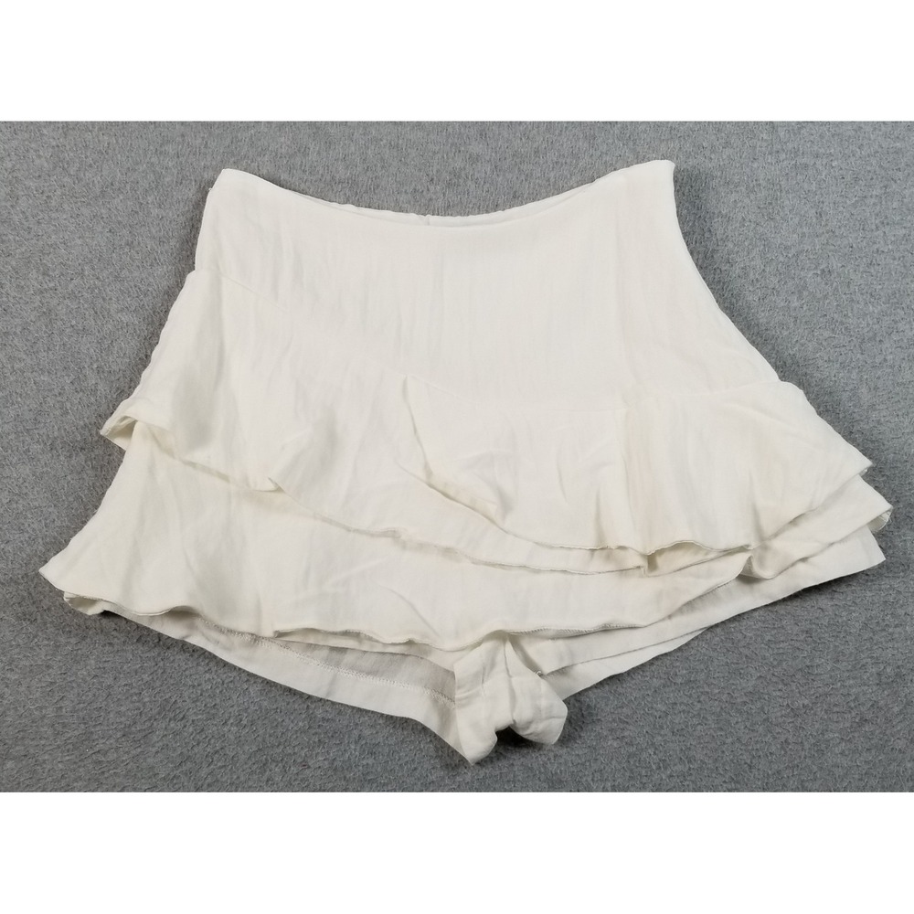DO+BE Skort Shorts Women Small White Ruffle Tiered Mini Skirt Boho Summer Preppy